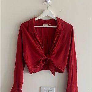 Wilfred Free button up crop top